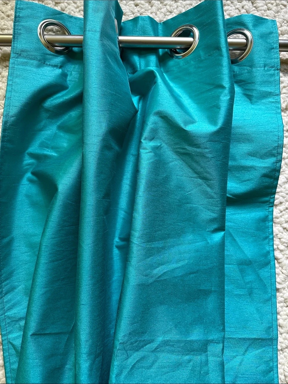 Teal Grommet Top Blackout Drapery Panels - Set of 2